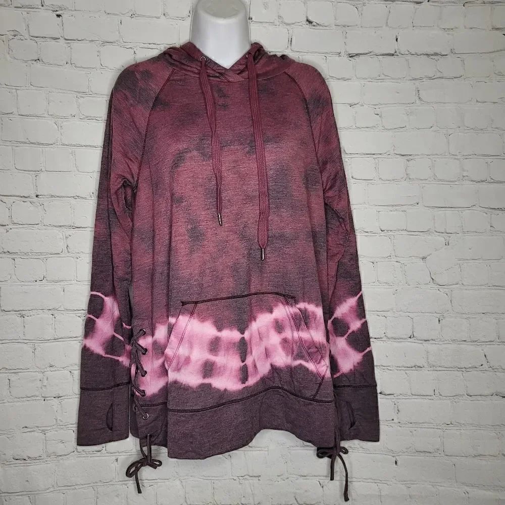Women's Tie Dye Tie Up Sides Hoodie Medium‎